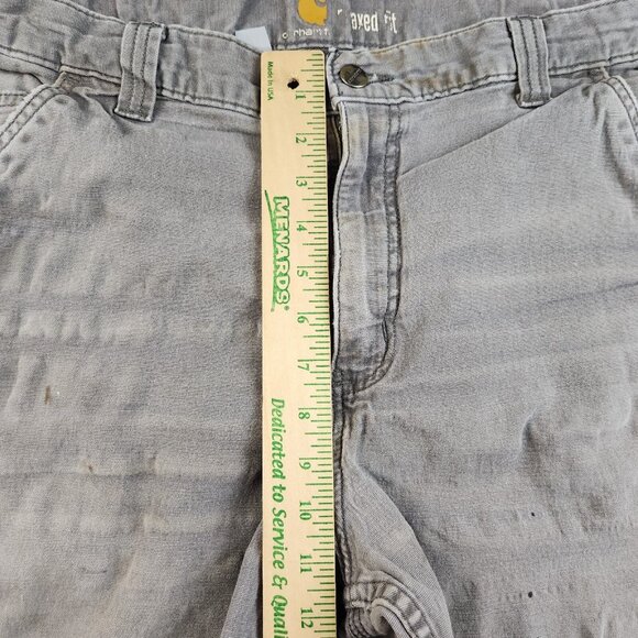 VTG CARHARTT Mens 38 Shorts Natural Distressed Relaxed Fit  Thrashed Workwear - Picture 8 of 11